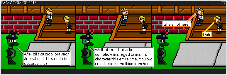 Look close and you should note subtle changes to
character designs from one comic to the next.