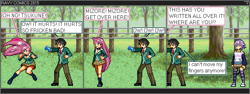 Rosario Vampire. Moka + Tsukune + Mizore. Oblivious to the obvious.