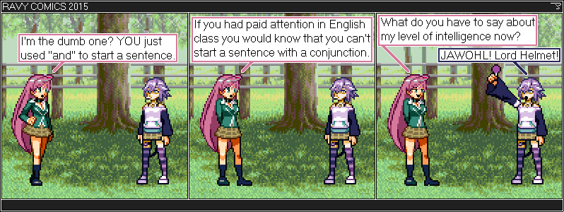 Rosario Vampire. Moka + Mizore. She's a fan of CM Punk's "Grammer Slam."